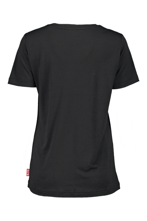Merino T-Shirt Damen in Schwarz, Rückansicht